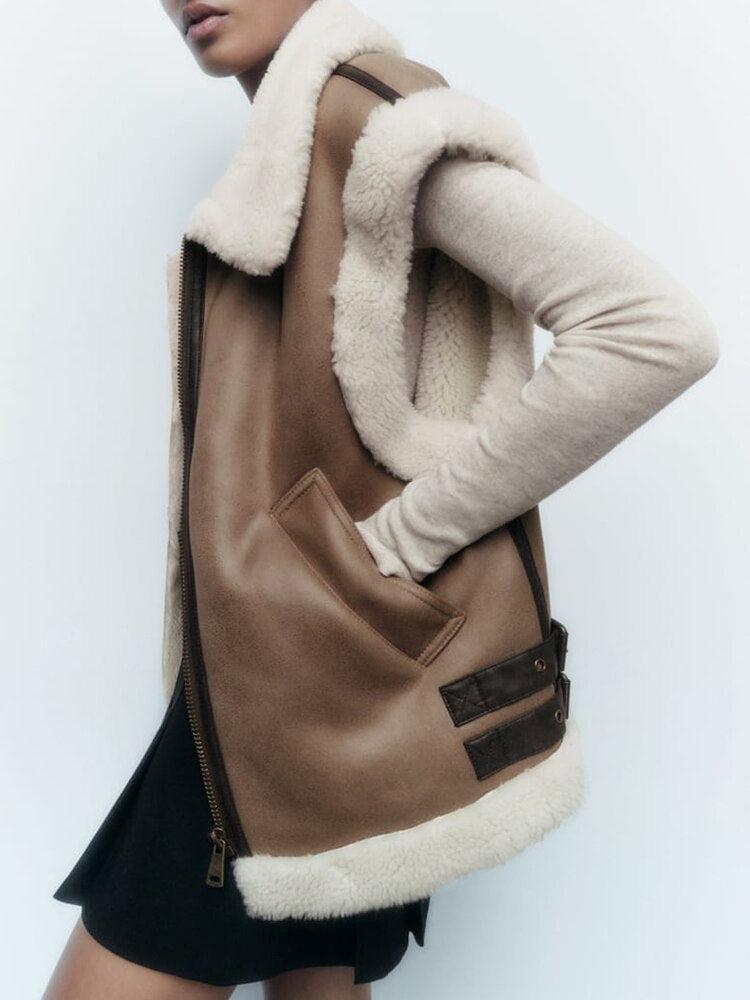 Teddy lining vest - cozy women's vest for autumn/winter