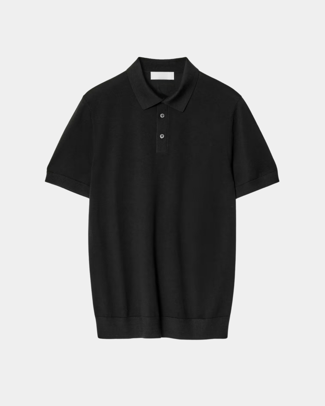 Luxuriöses Strick-Poloshirt in Schwarz