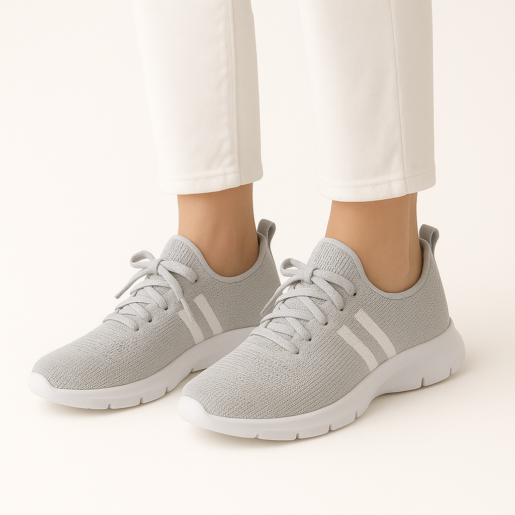 Atmungsaktive lila Strick-Sportschuhe für Damen – Komfort & Stil