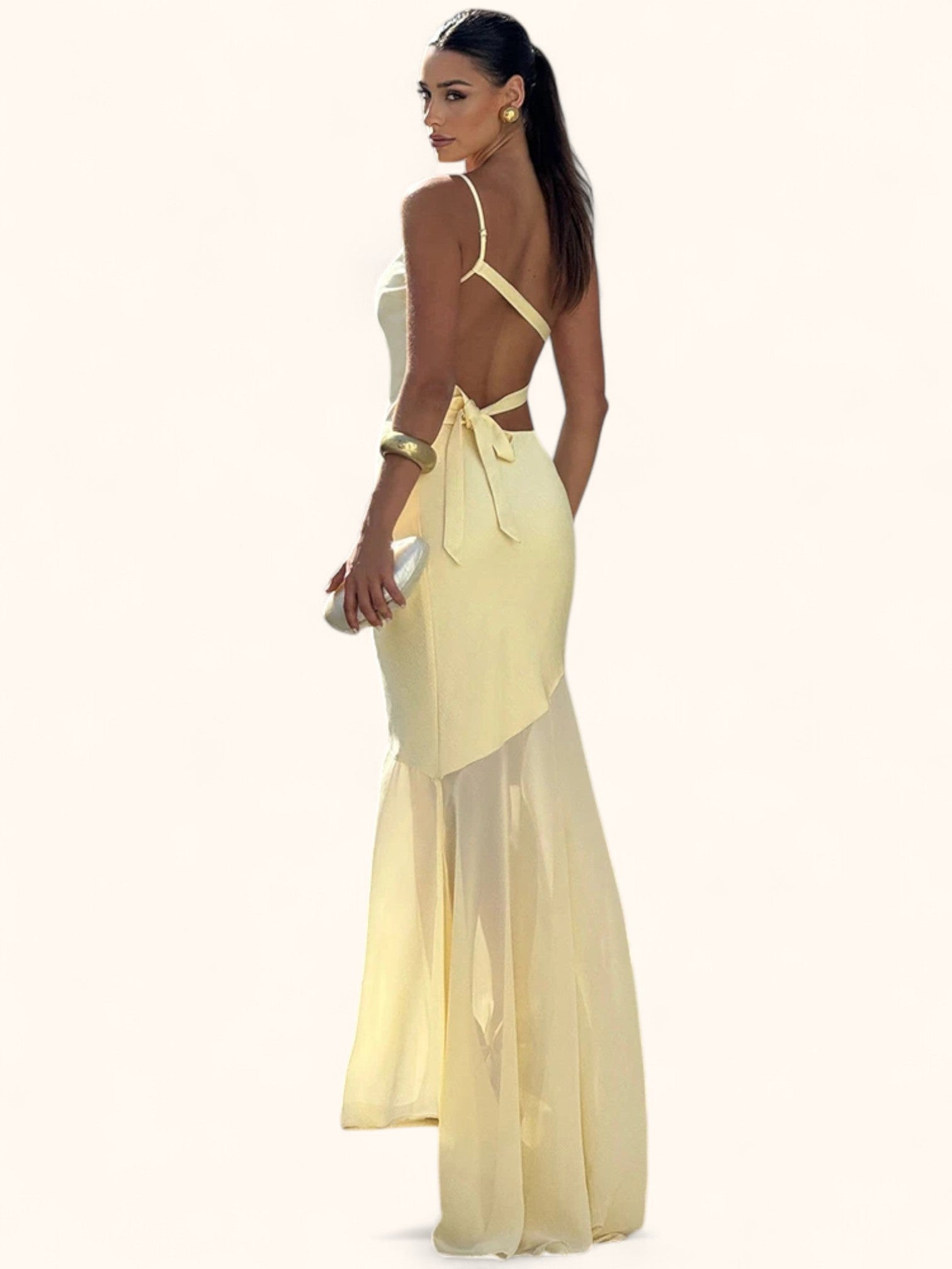 Rückenfreies Schulterfreies Maxi-Kleid – Eleganz pur