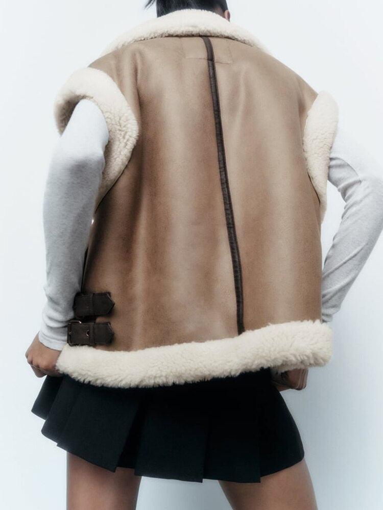 Teddy lining vest - cozy women's vest for autumn/winter