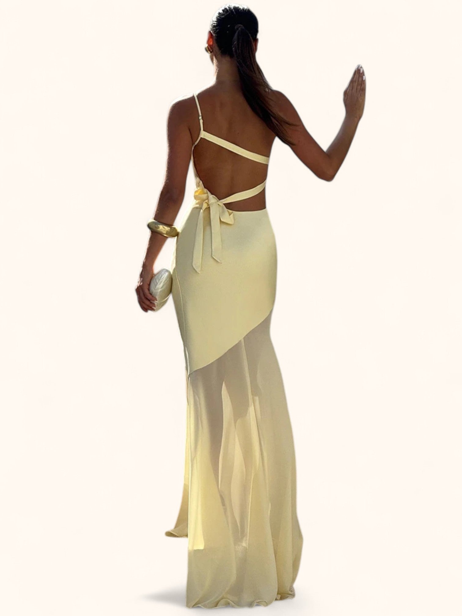 Rückenfreies Schulterfreies Maxi-Kleid – Eleganz pur