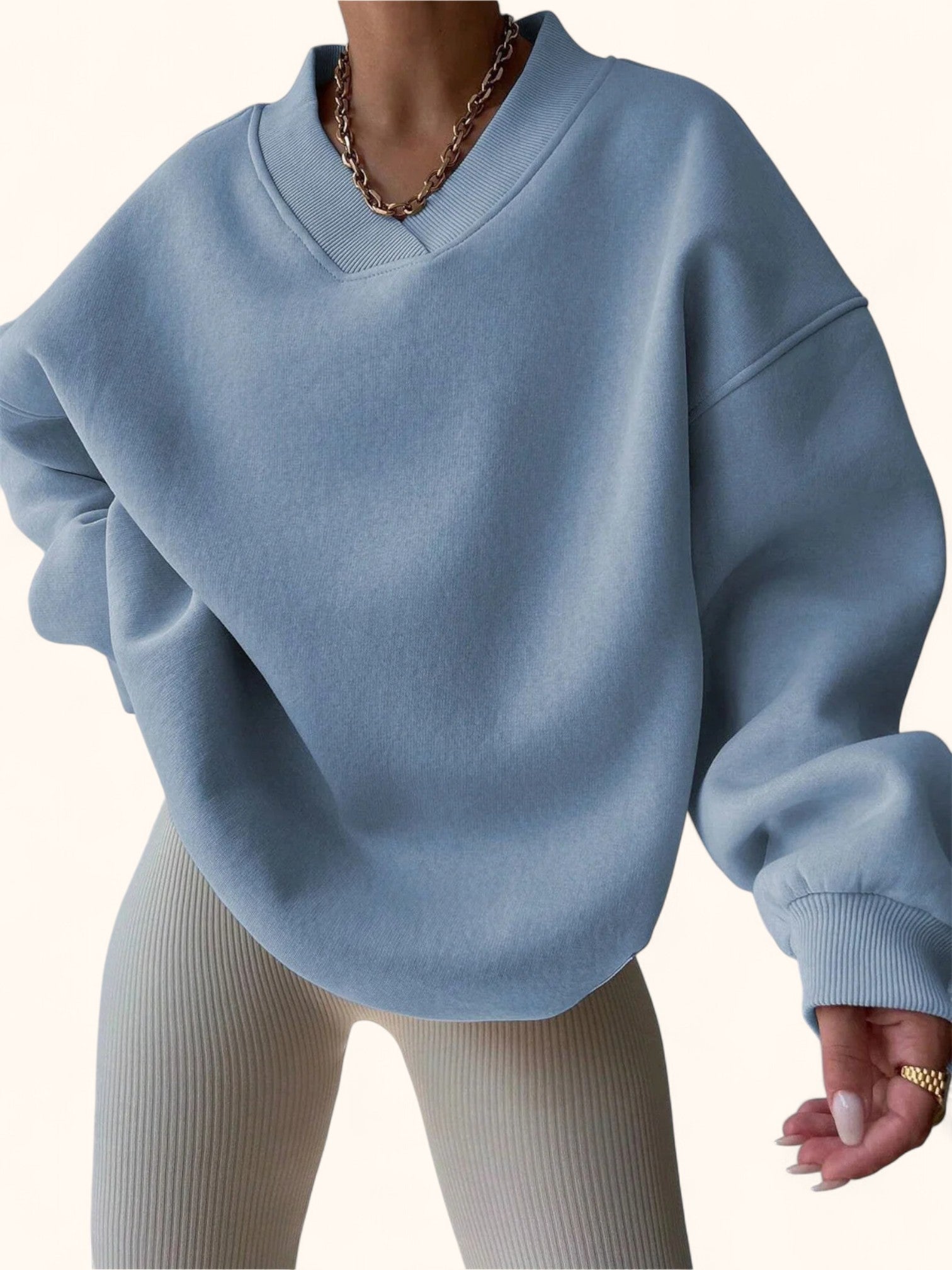 Women's V-neck Sweatshirt Autumn/Winter 2025 - Casual & Fashionable