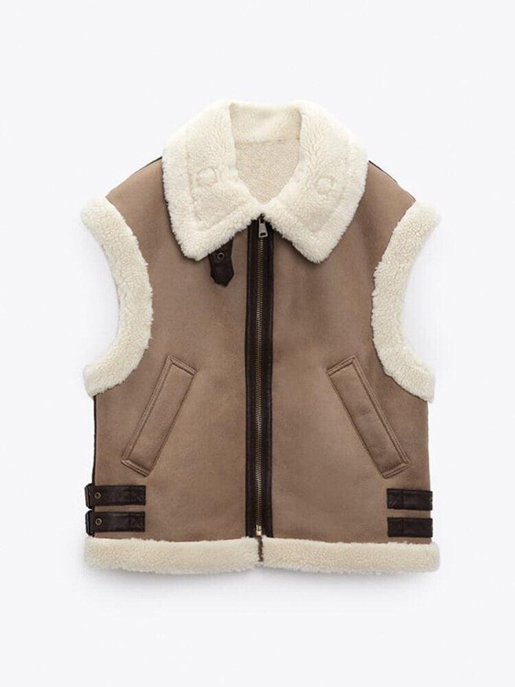 Teddy lining vest - cozy women's vest for autumn/winter