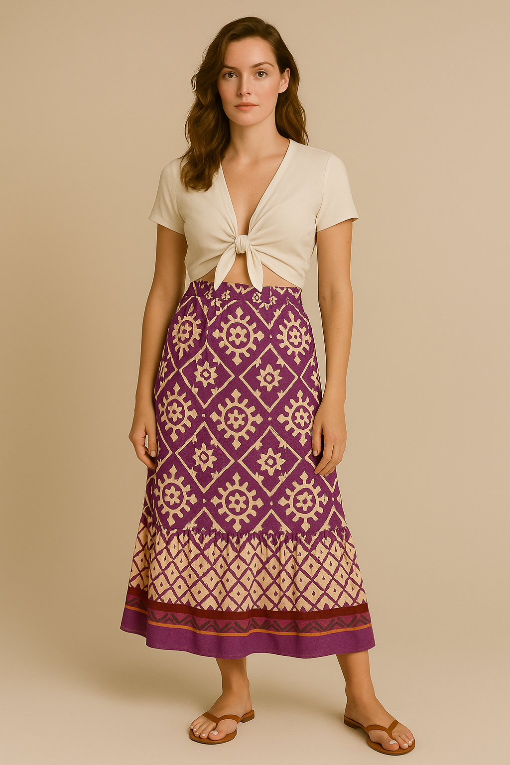 Leichter Boho Maxi Rock für Damen