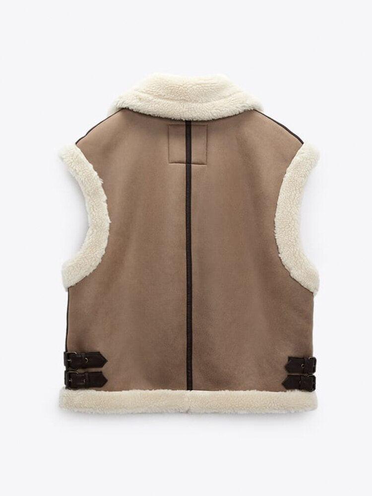 Teddy lining vest - cozy women's vest for autumn/winter