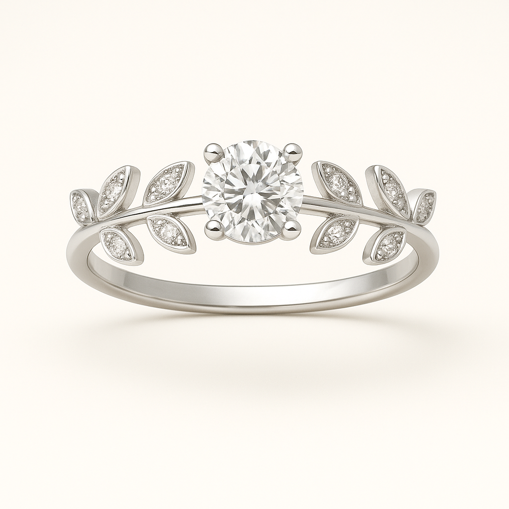 Breathtaking ring with leaf pattern