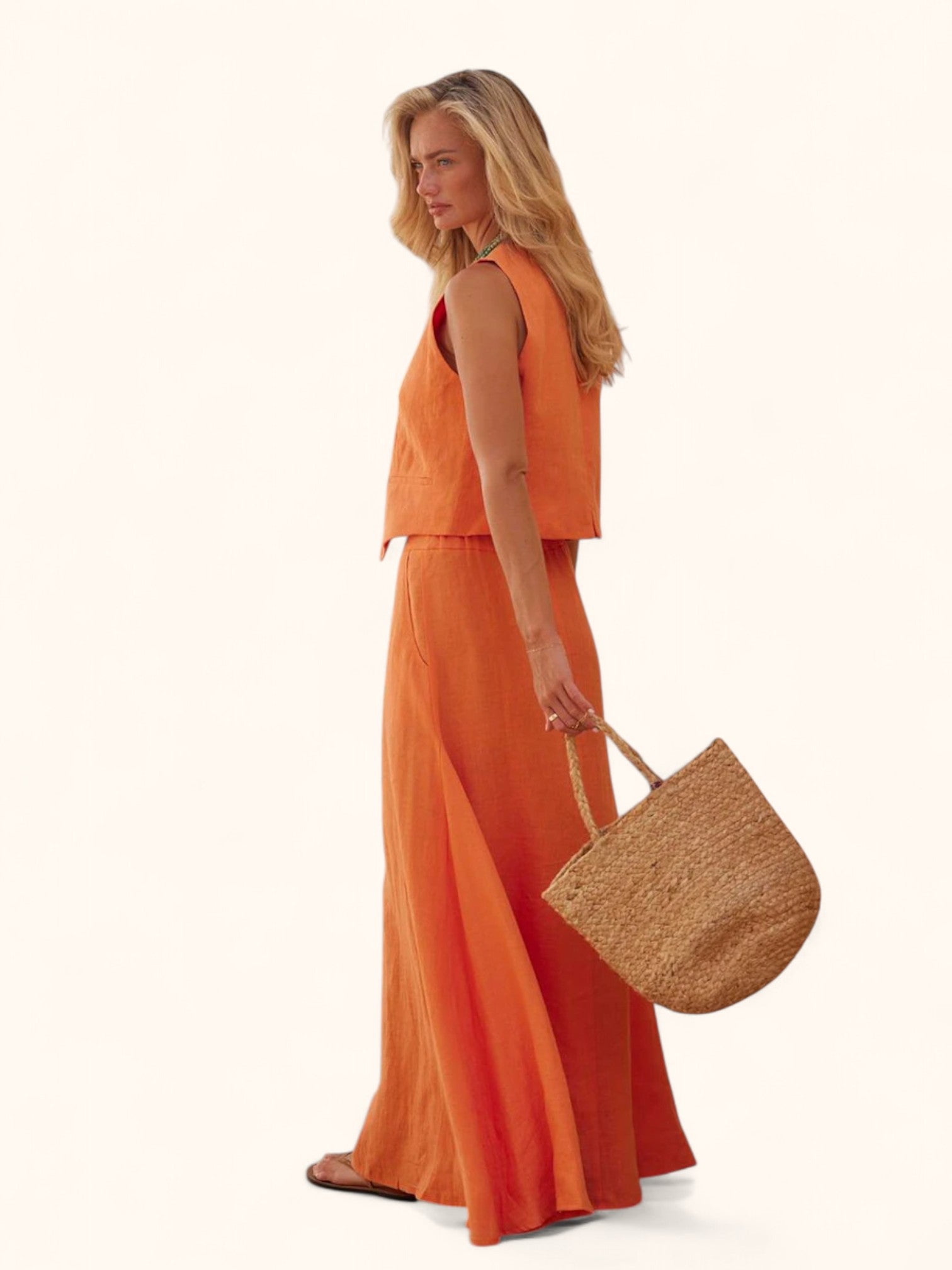 Damen Sommer Set: Ärmellose Weste & Rock Kombi
