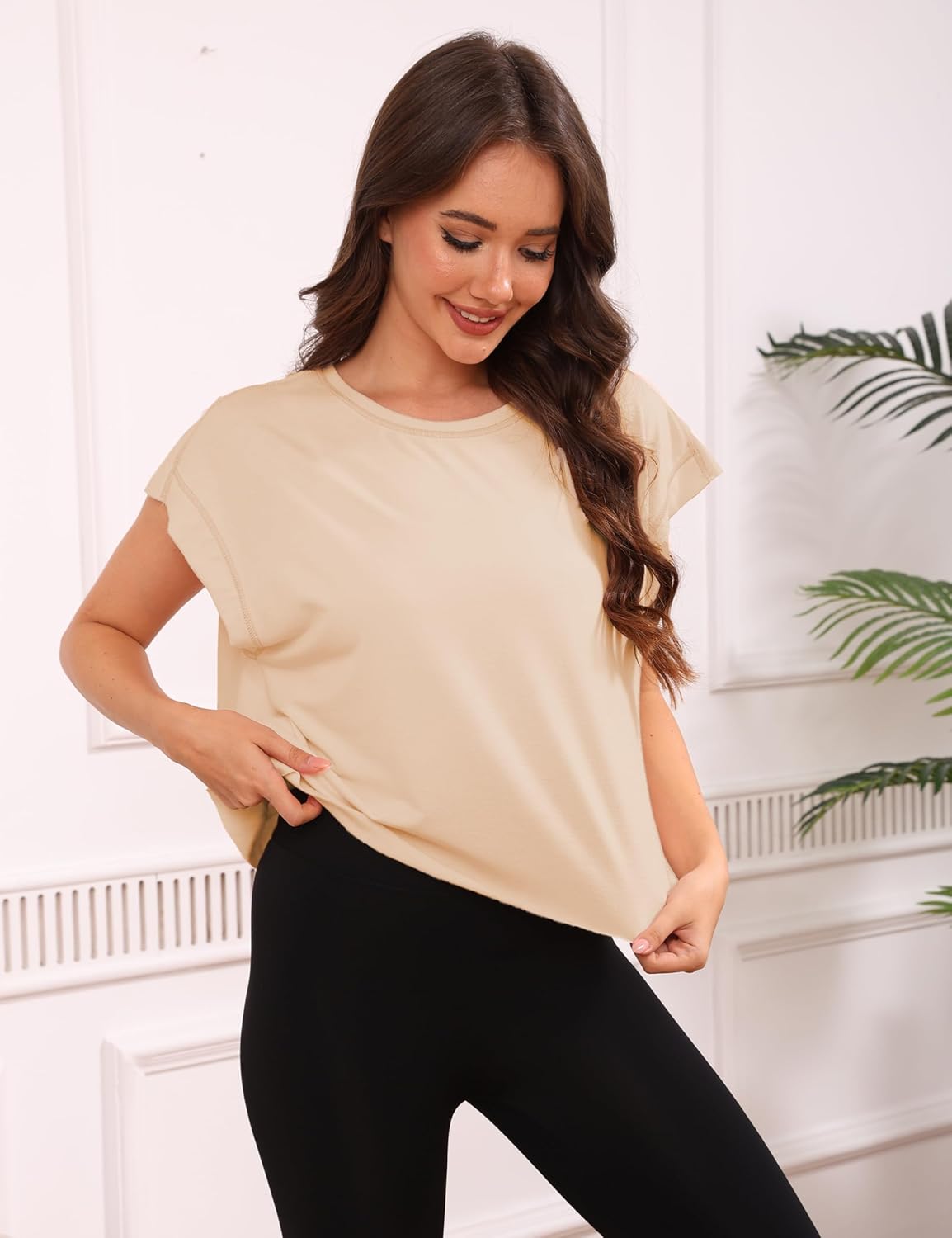 REMINORA® Women's Sport T-Shirt with Open Back – Casual Y2K Workout Crop Top for Yoga, Gym & Running | Breathable Short Sleeve Fitness Shirt