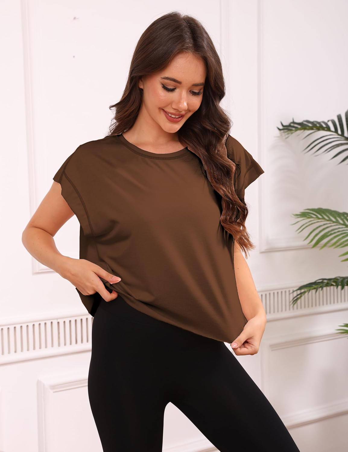 REMINORA® Women's Sport T-Shirt with Open Back – Casual Y2K Workout Crop Top for Yoga, Gym & Running | Breathable Short Sleeve Fitness Shirt
