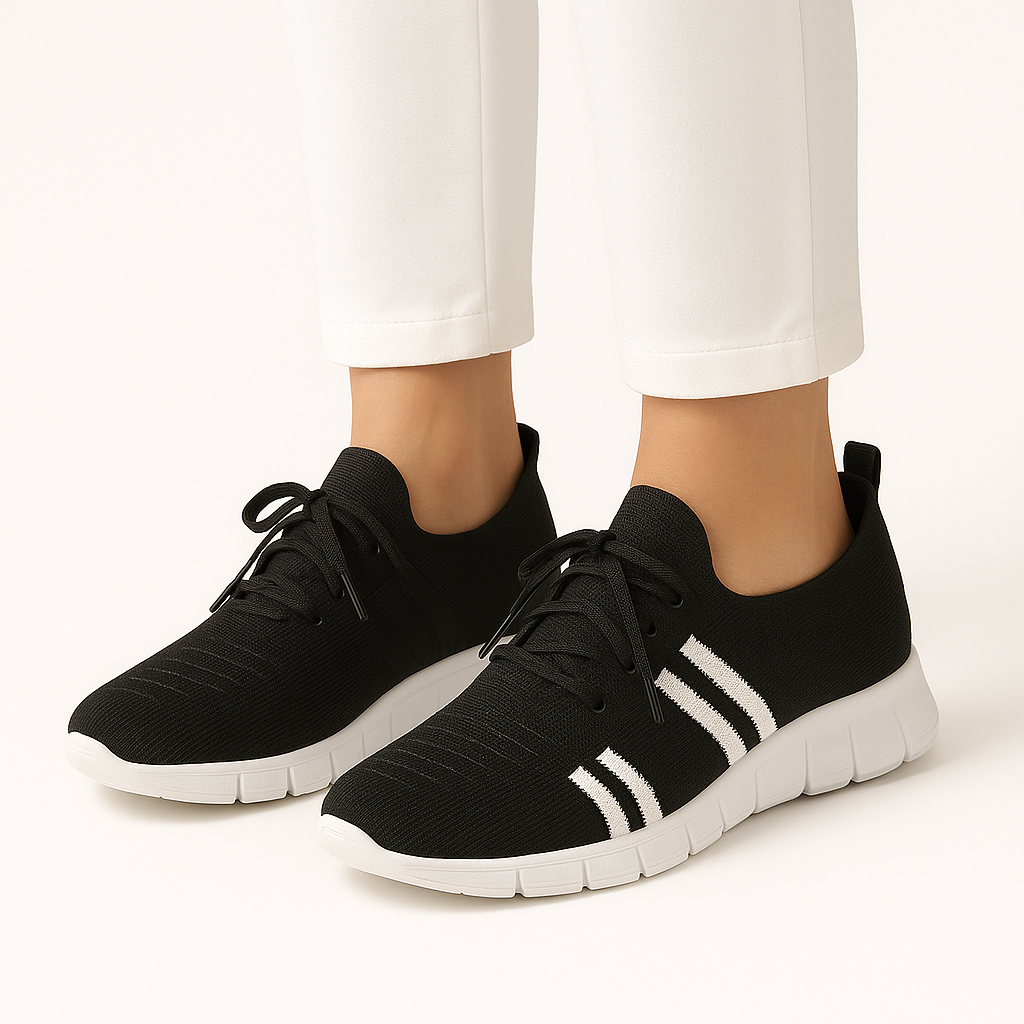 Atmungsaktive lila Strick-Sportschuhe für Damen – Komfort & Stil