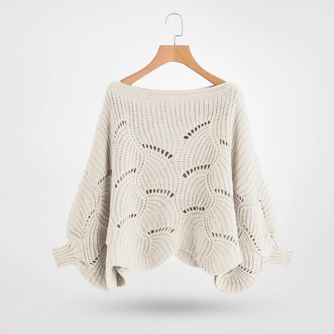 Gemütlicher Batwing-Pullover aus Strick für Damen