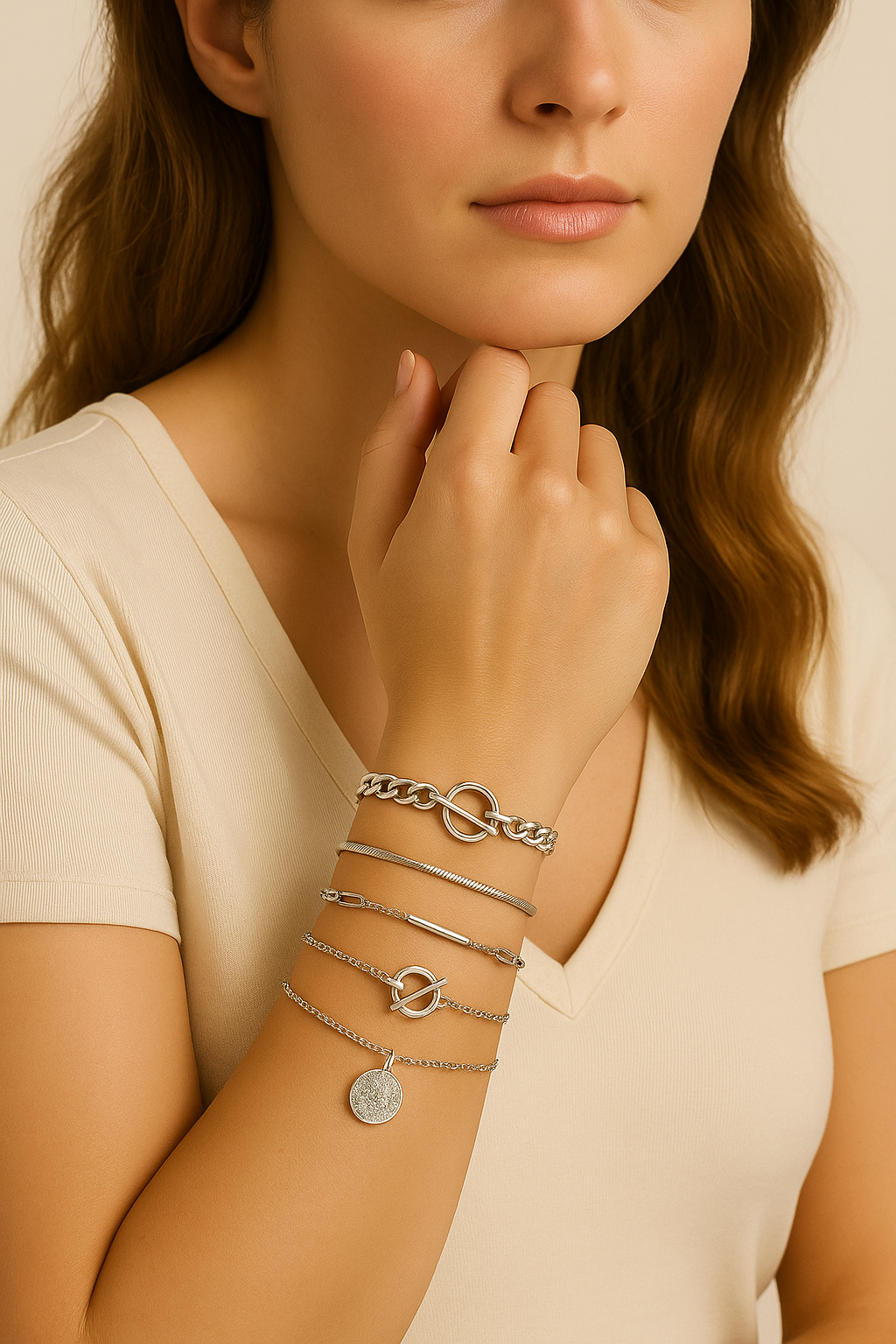 4-teiliges Damen-Armband-Set – Elegante, verstellbare Modearmbänder für Frauen, ideal für Alltag und besondere Anlässe