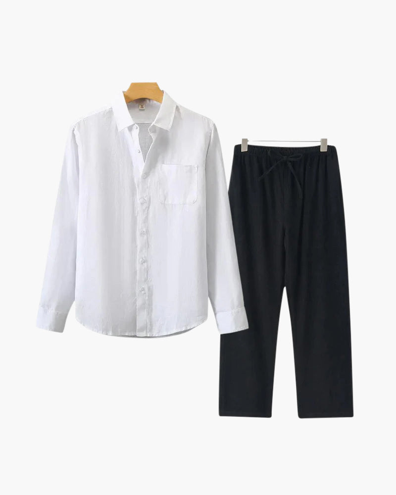 Hochwertiges Leinen-Set im Küstenstil – Atmungsaktiv & Elegant