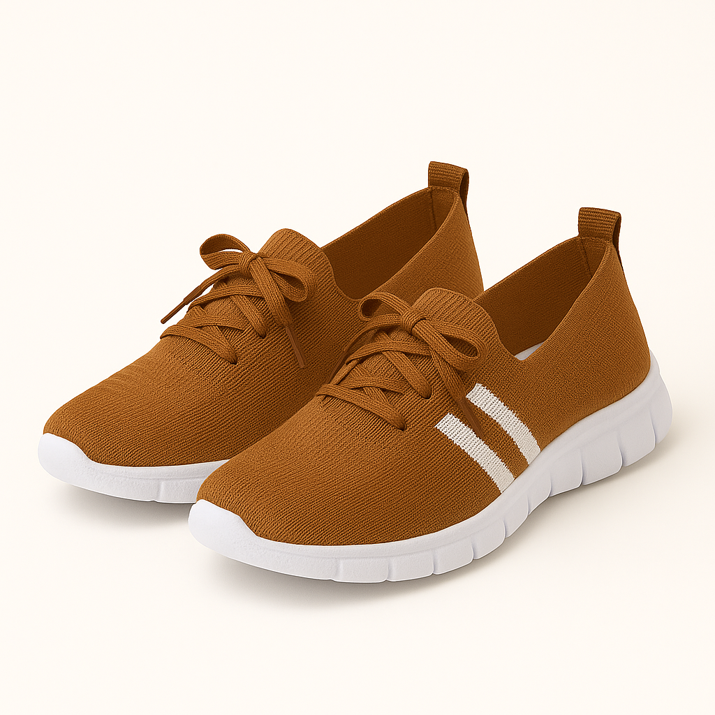 Atmungsaktive lila Strick-Sportschuhe für Damen – Komfort & Stil