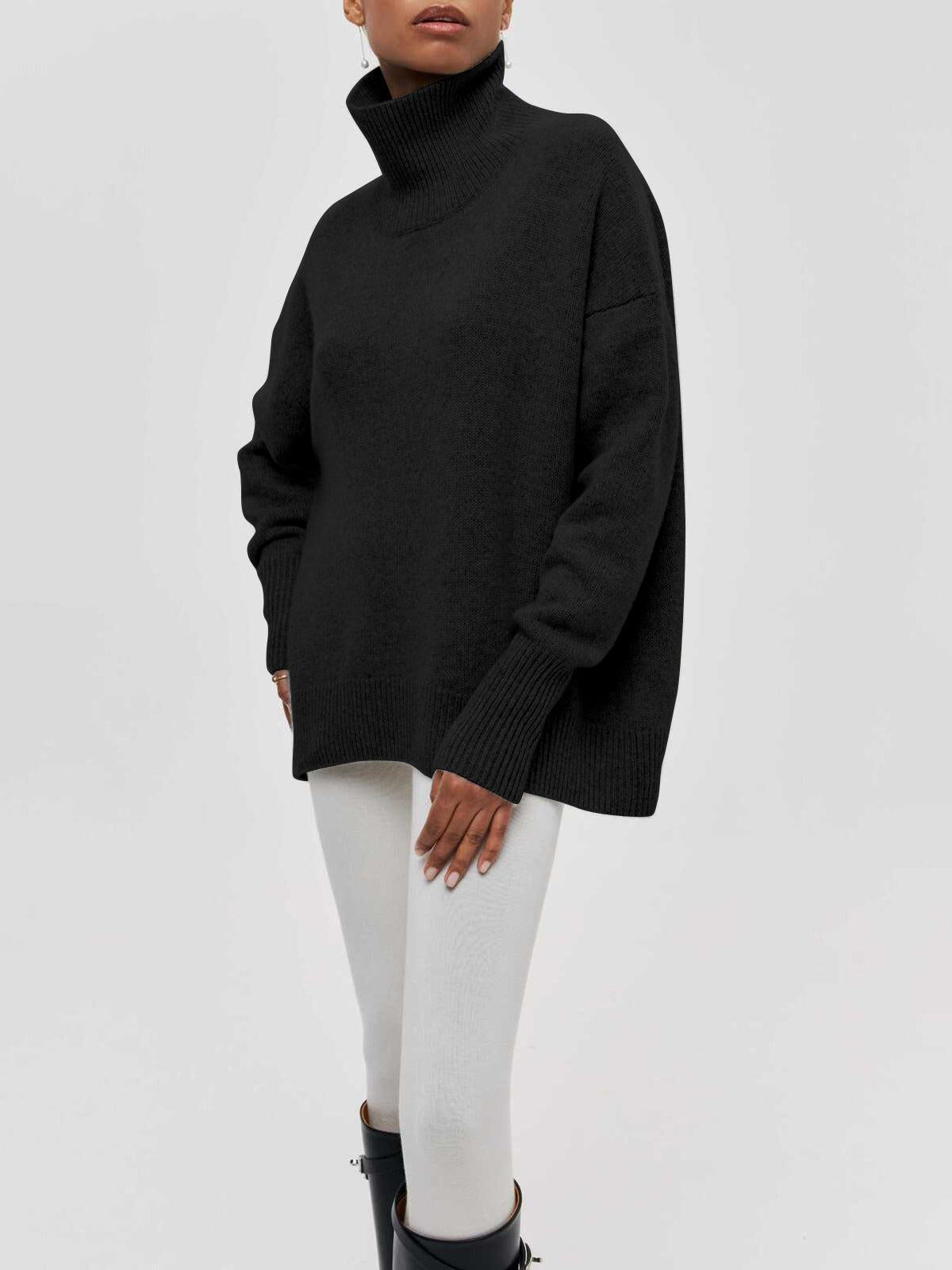Cloudless Sky Rollkragenpullover - Oversize Damen-Strickmode