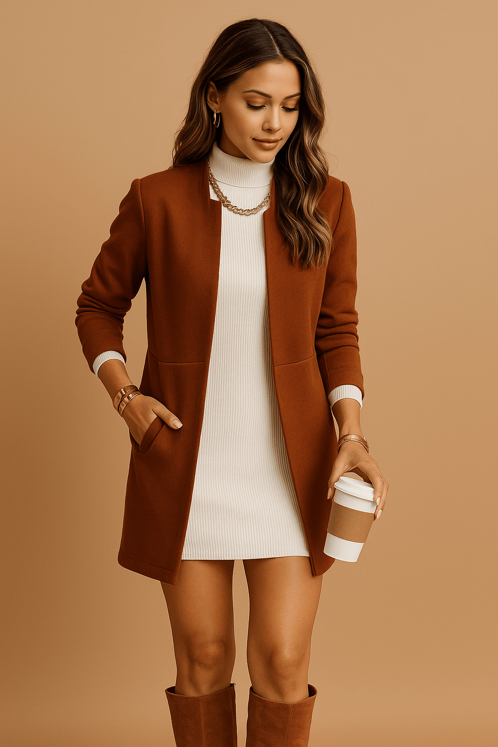 Long Women's Blazer Open – Elegance for Office & Everyday