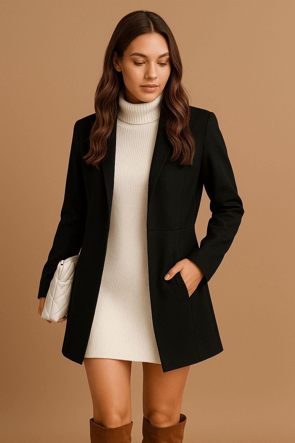 Long Women's Blazer Open – Elegance for Office & Everyday