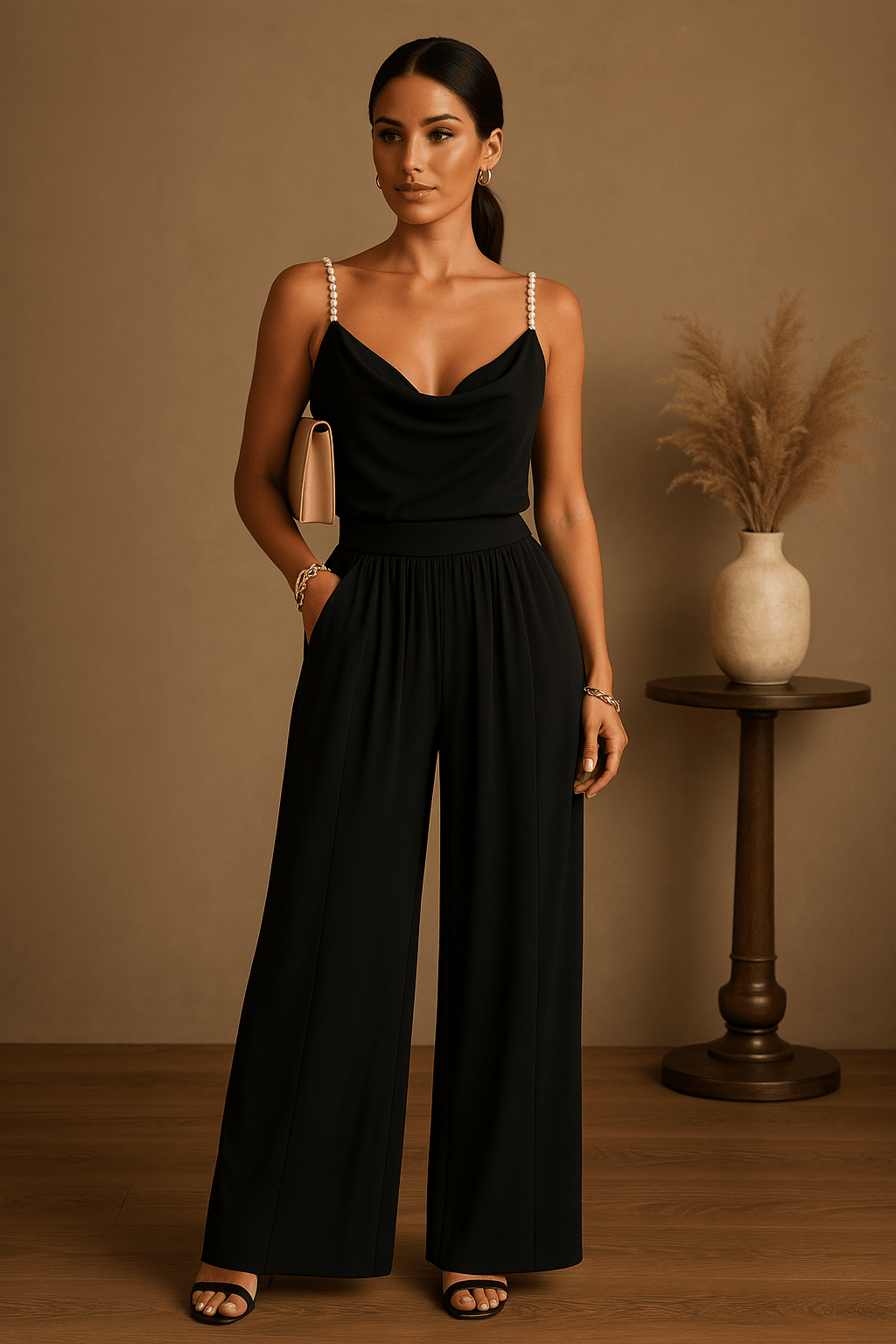 Elegant women's jumpsuit with wide legs – festive for weddings & special occasions