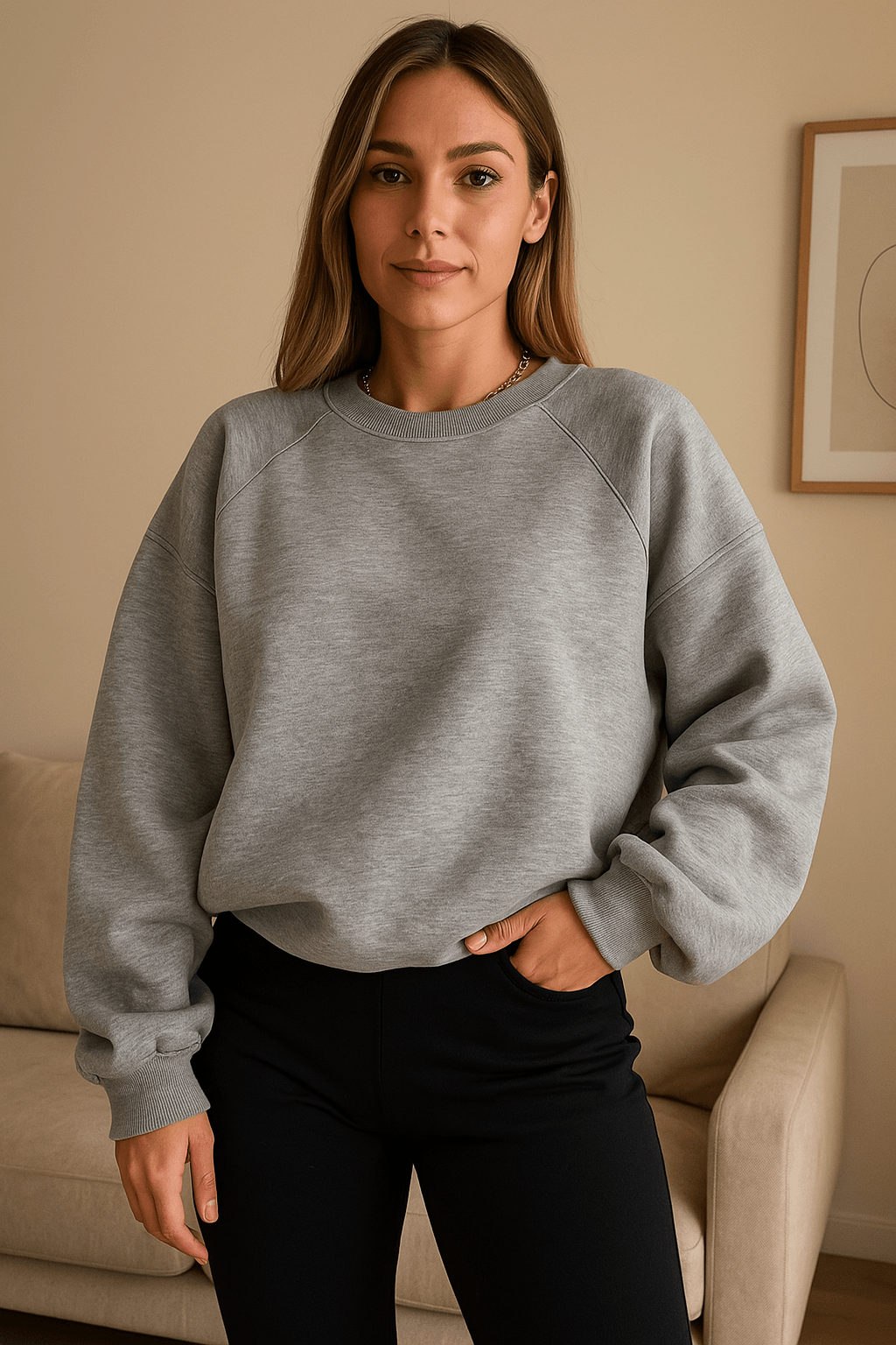 Comfortable women's sweater in plus size – casual cut