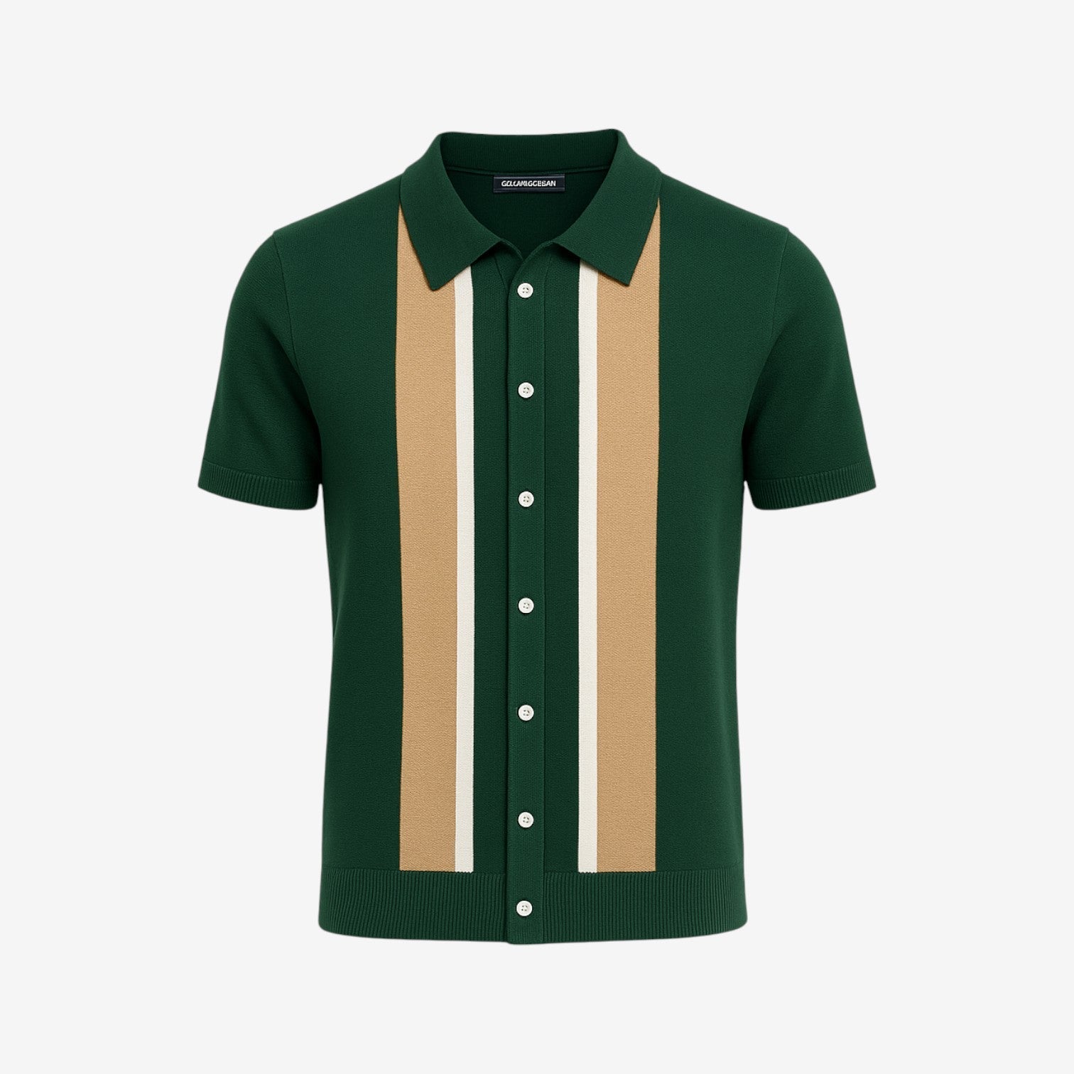 Knitted polo shirt with contrast collar – Elegant look