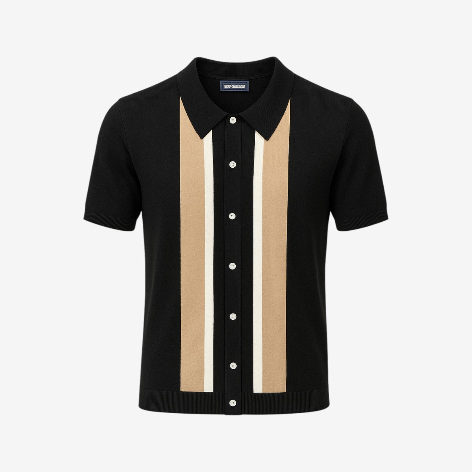 Knitted polo shirt with contrast collar – Elegant look