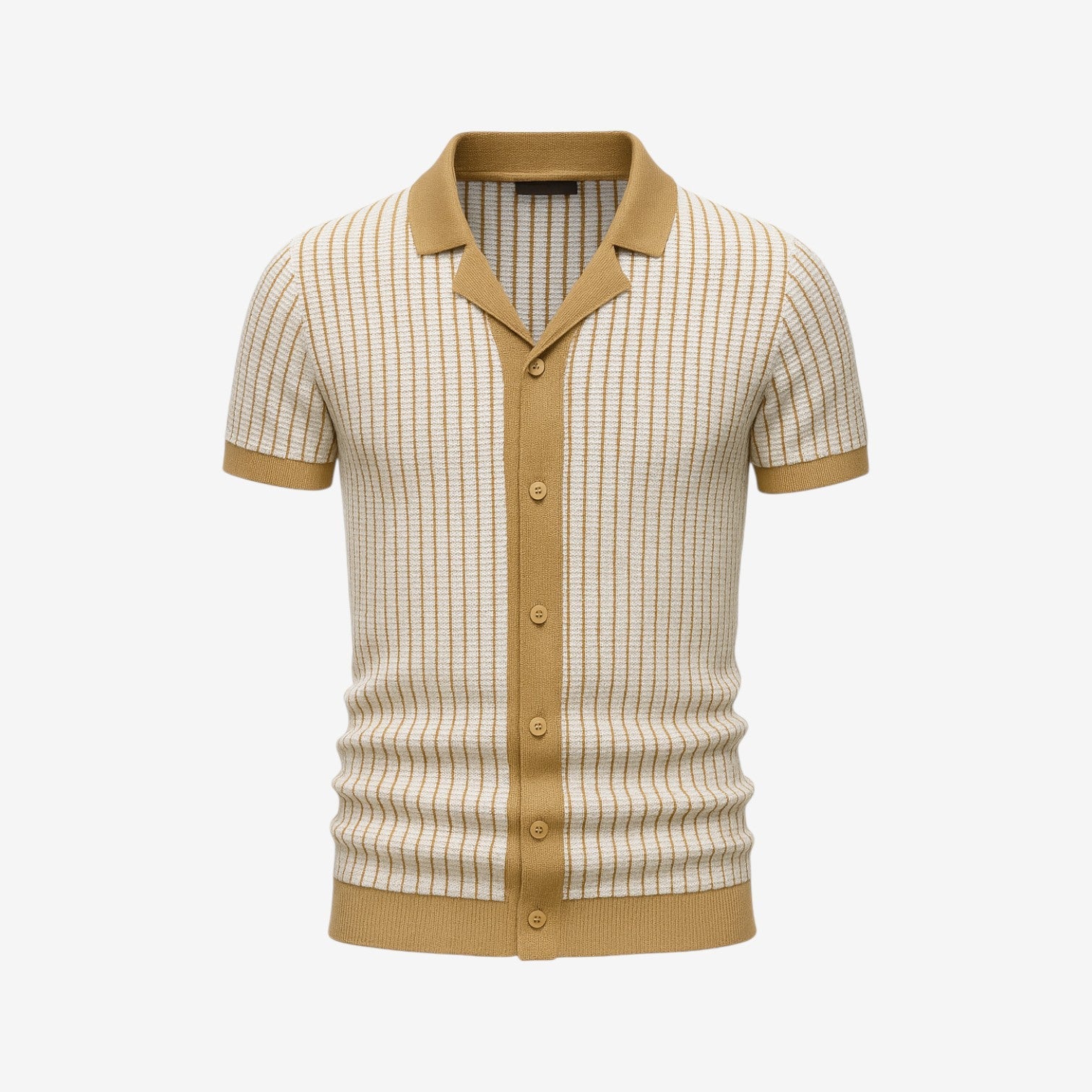 Knitted polo shirt with stripe pattern – Modern & stylish