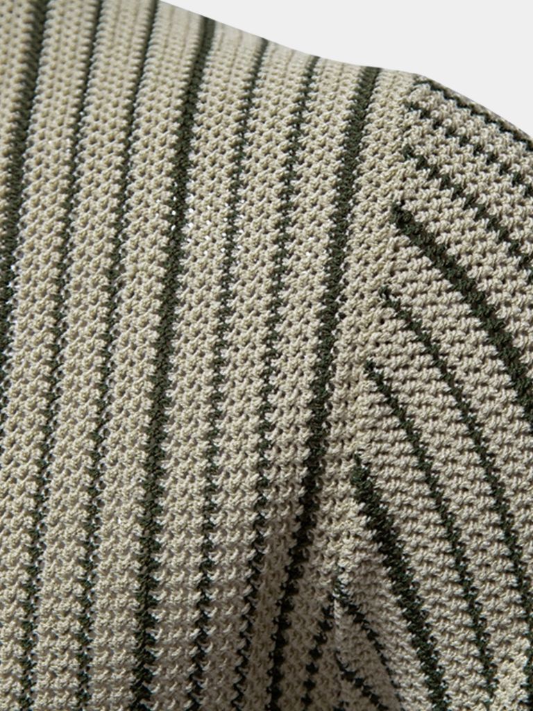 Knitted polo shirt with stripe pattern – Modern & stylish