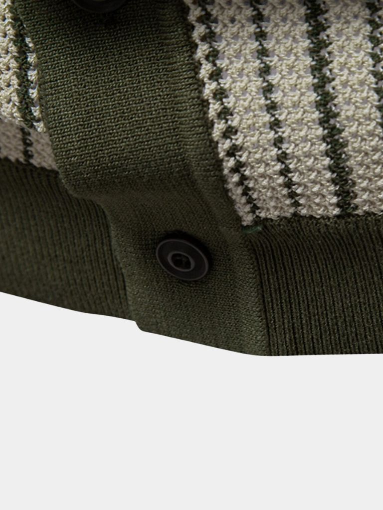 Knitted polo shirt with stripe pattern – Modern & stylish