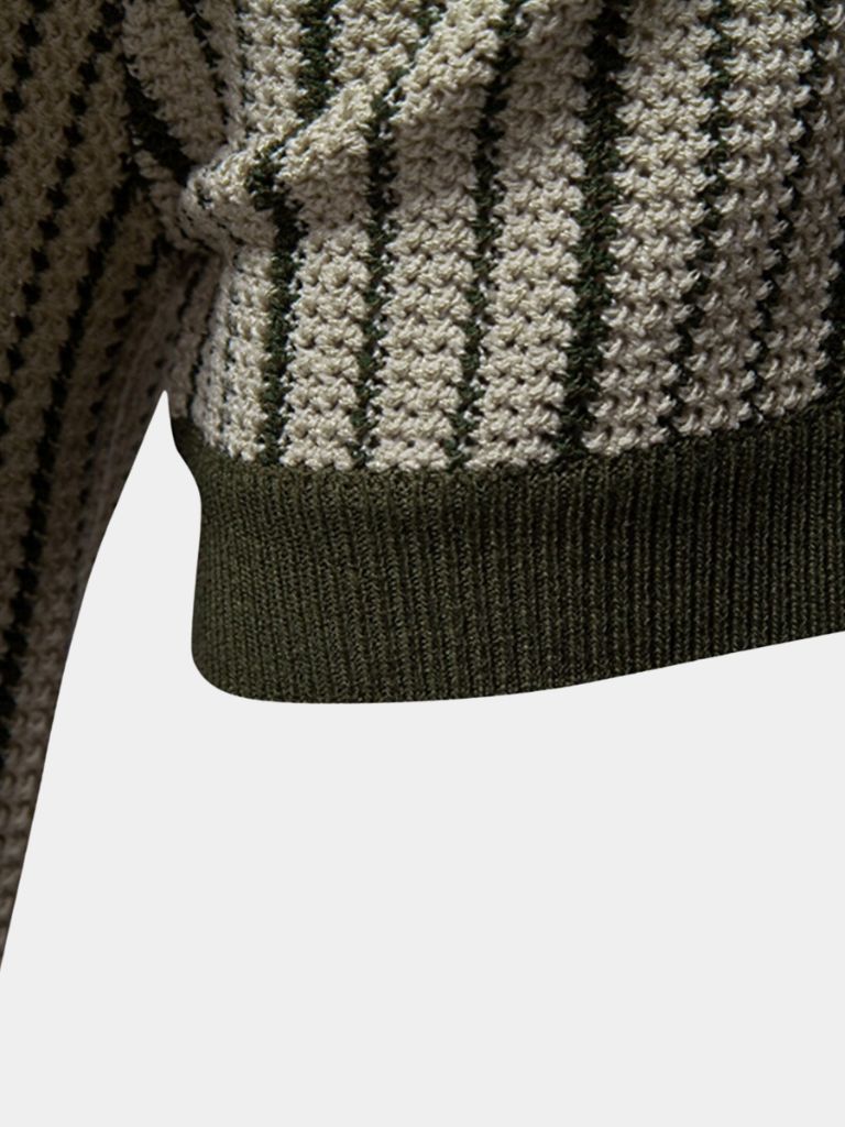 Knitted polo shirt with stripe pattern – Modern & stylish