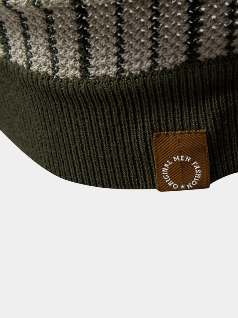 Knitted polo shirt with stripe pattern – Modern & stylish