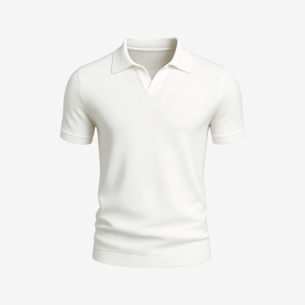 Polo shirt slim fit with V-neck for men