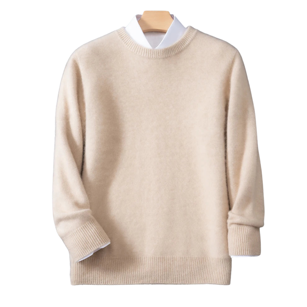 Merinowolle Herrenpullover: Smart Casual, O-Neck, Langarm