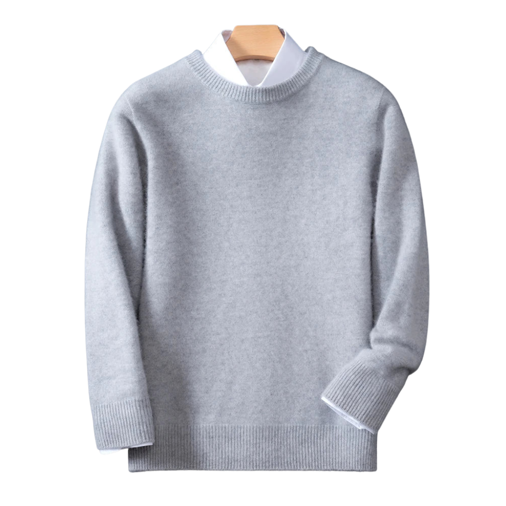 Merinowolle Herrenpullover: Smart Casual, O-Neck, Langarm