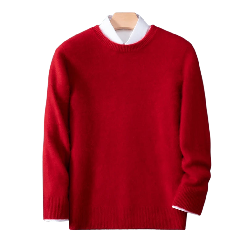 Merinowolle Herrenpullover: Smart Casual, O-Neck, Langarm
