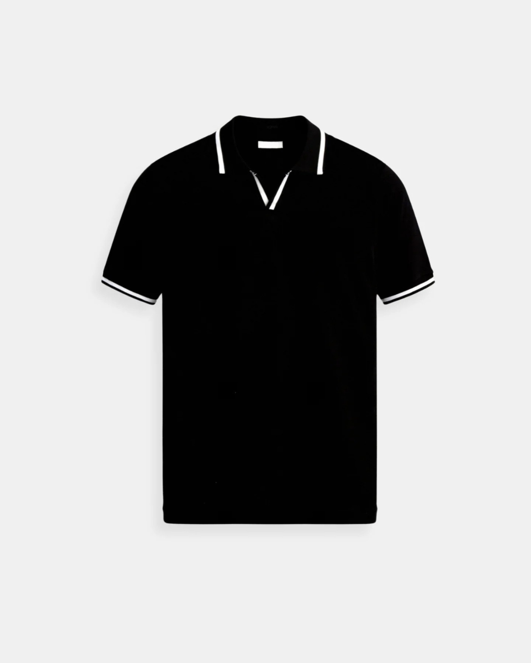 Herren Strick-Poloshirt mit Kontrastdetails und offenem Kragen