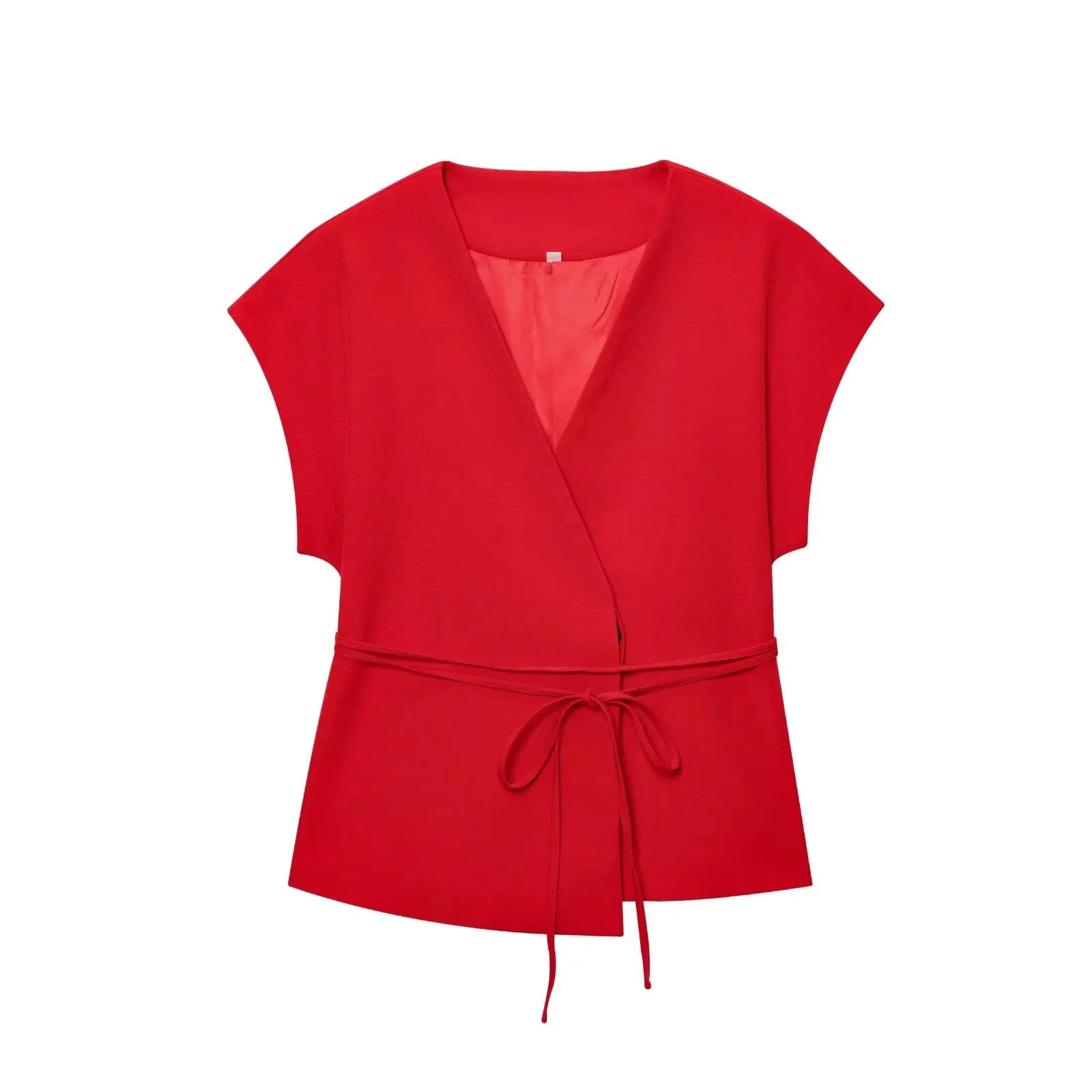 Elegantes Damen Zweiteiler Set 2025 – Ärmelloses V-Ausschnitt Top mit Gürtel & Gerade Hose für Büro, Alltag & Sommer-Outfits