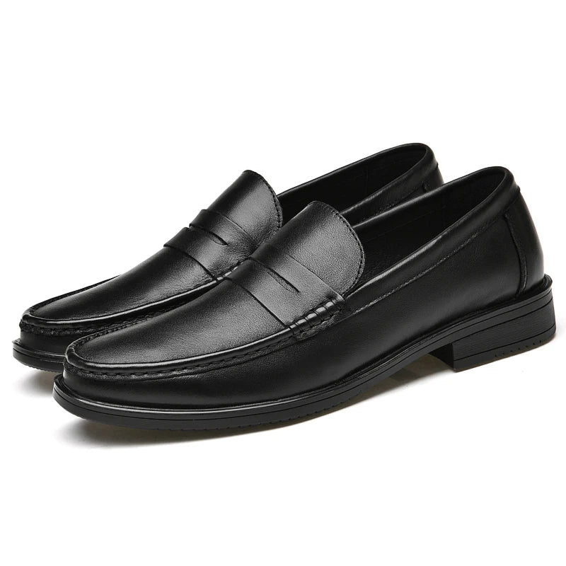 Luxurious Men's Moccasins Made Of Genuine Leather – Italian Slip-On Business Loafers With Cut-Out Design