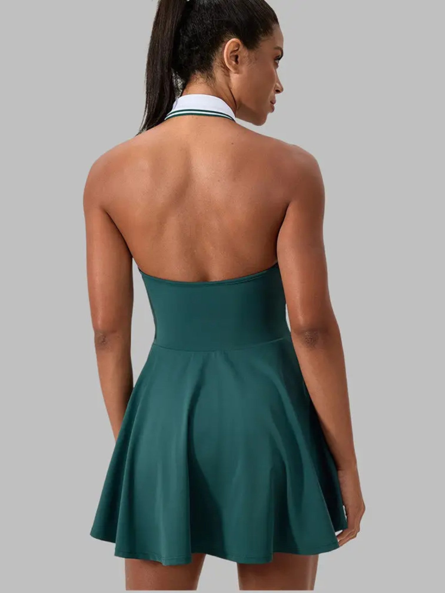 Women's Sports Dress – Sleeveless Tennis & Fitness Dress with Hanging Neck | Sexy One-Piece for Outdoor, Yoga & Leisure