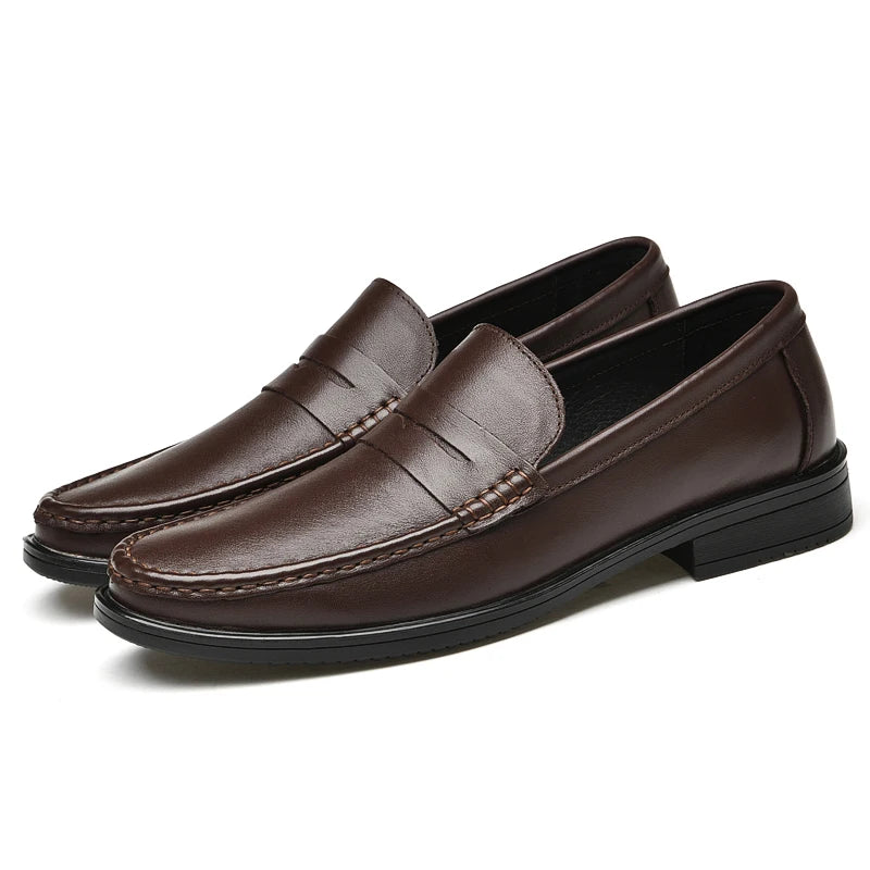 Luxurious Men's Moccasins Made Of Genuine Leather – Italian Slip-On Business Loafers With Cut-Out Design