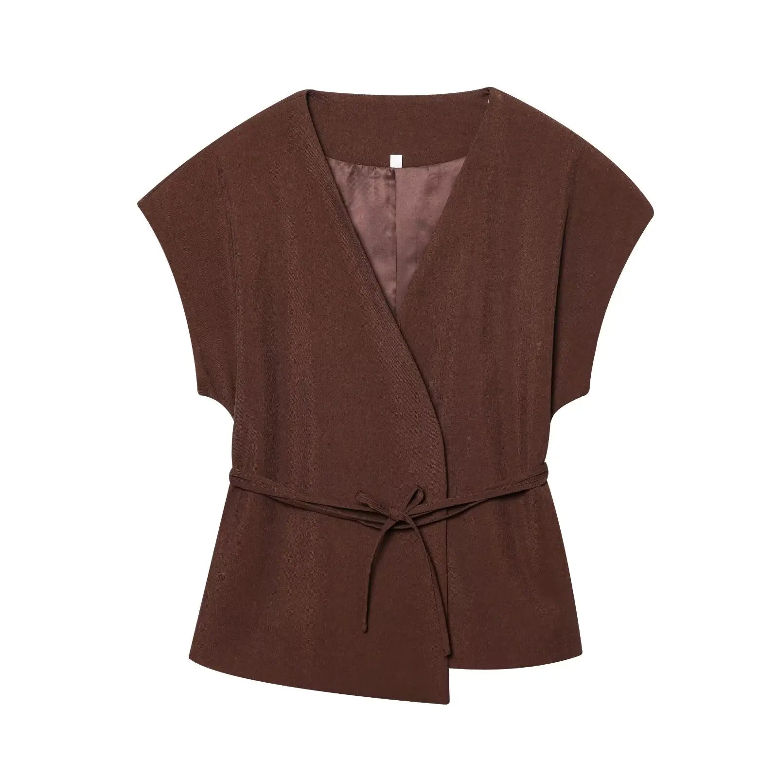 Elegantes Damen Zweiteiler Set 2025 – Ärmelloses V-Ausschnitt Top mit Gürtel & Gerade Hose für Büro, Alltag & Sommer-Outfits