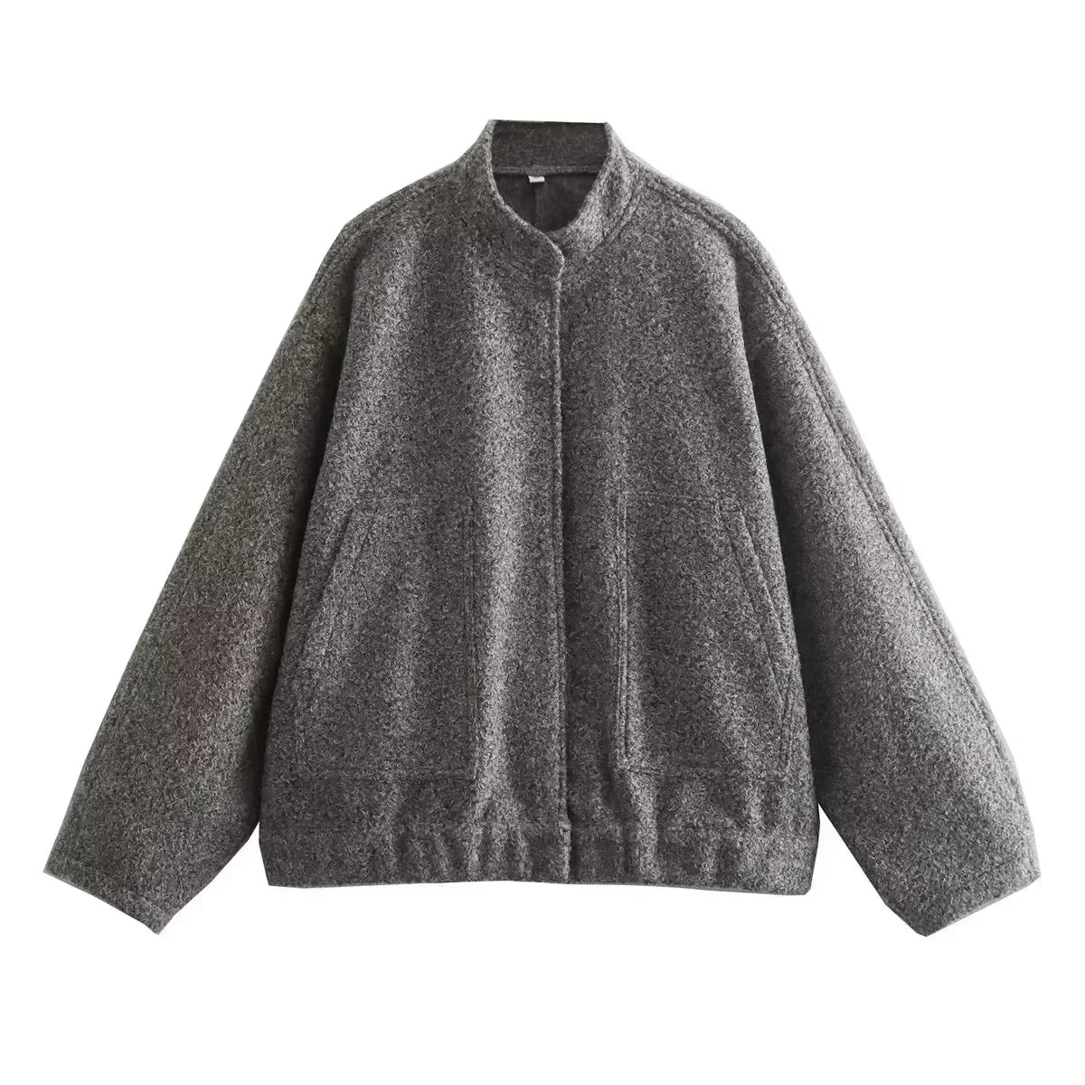 Oversize bomber jacket with buttons