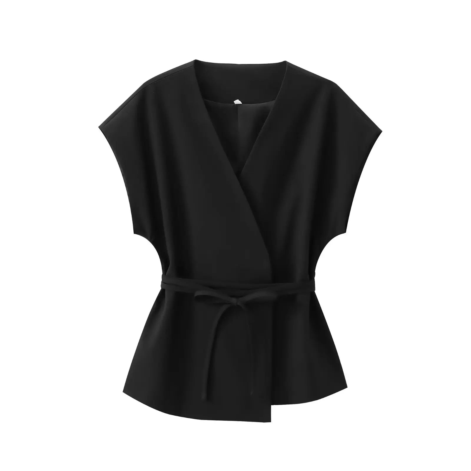 Elegantes Damen Zweiteiler Set 2025 – Ärmelloses V-Ausschnitt Top mit Gürtel & Gerade Hose für Büro, Alltag & Sommer-Outfits