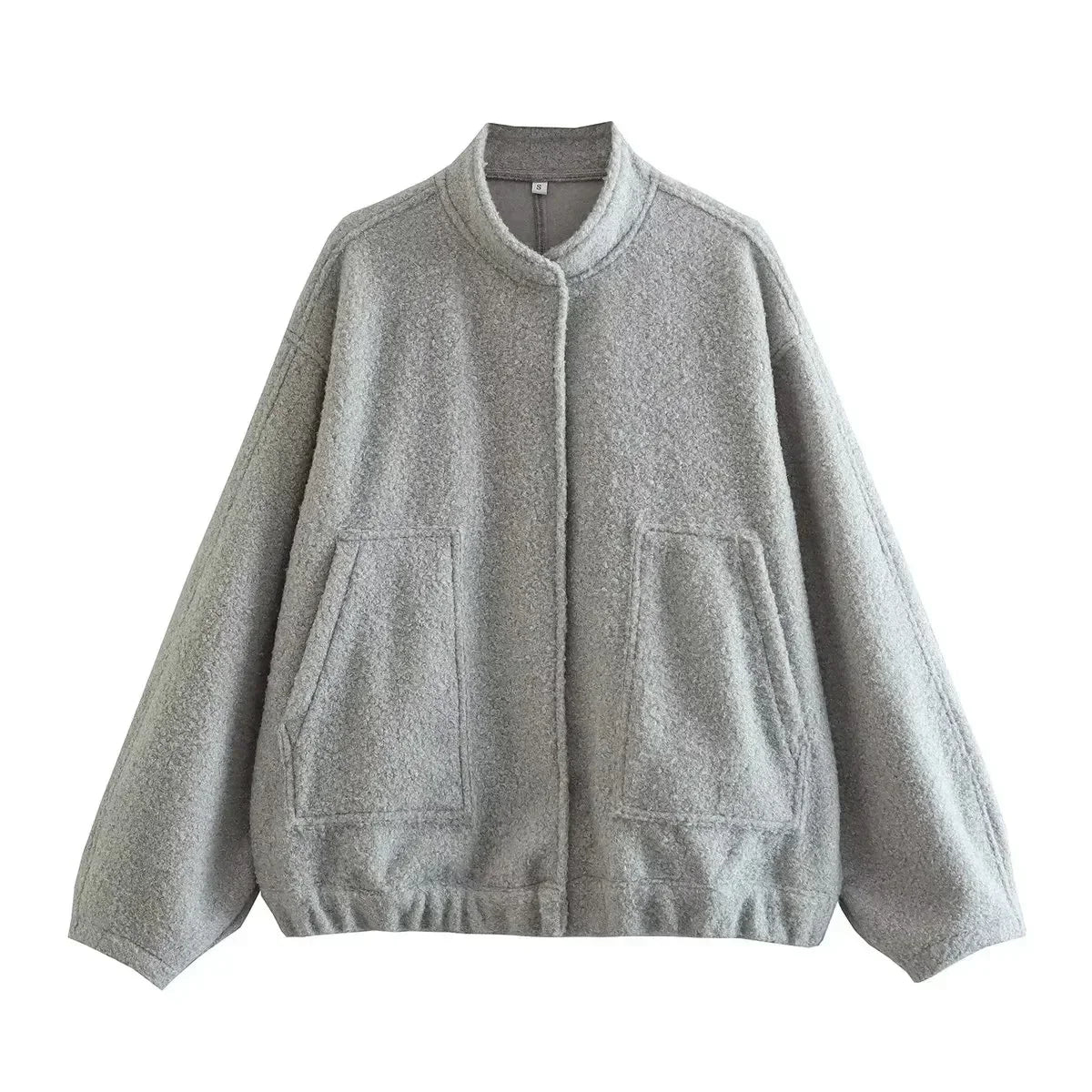 Oversize bomber jacket with buttons