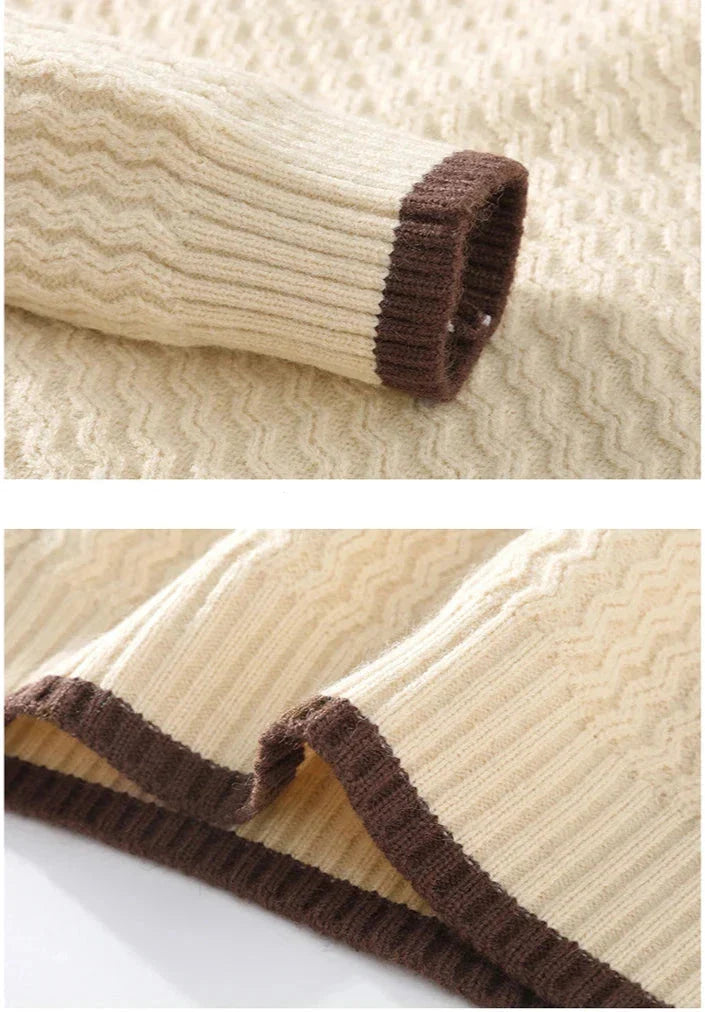 Herren Strickpullover mit Struktur – Stilvoll & Warm für Winter