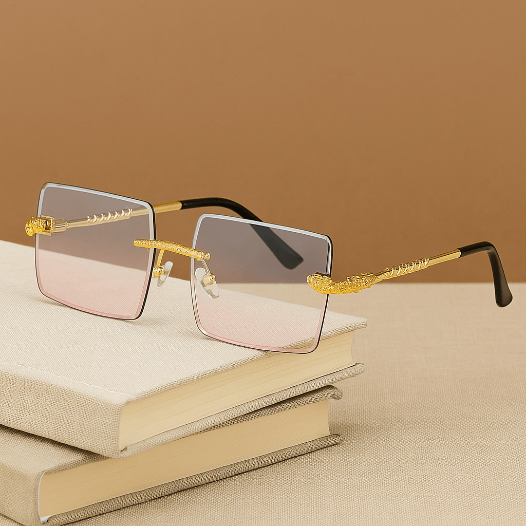 Black unisex sunglasses made of plastic - UV400 vintage style
