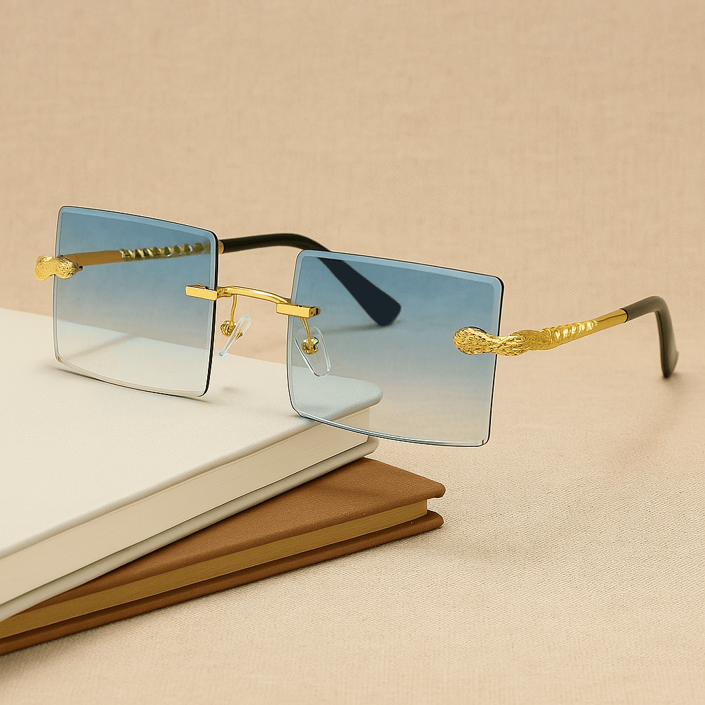 Black unisex sunglasses made of plastic - UV400 vintage style