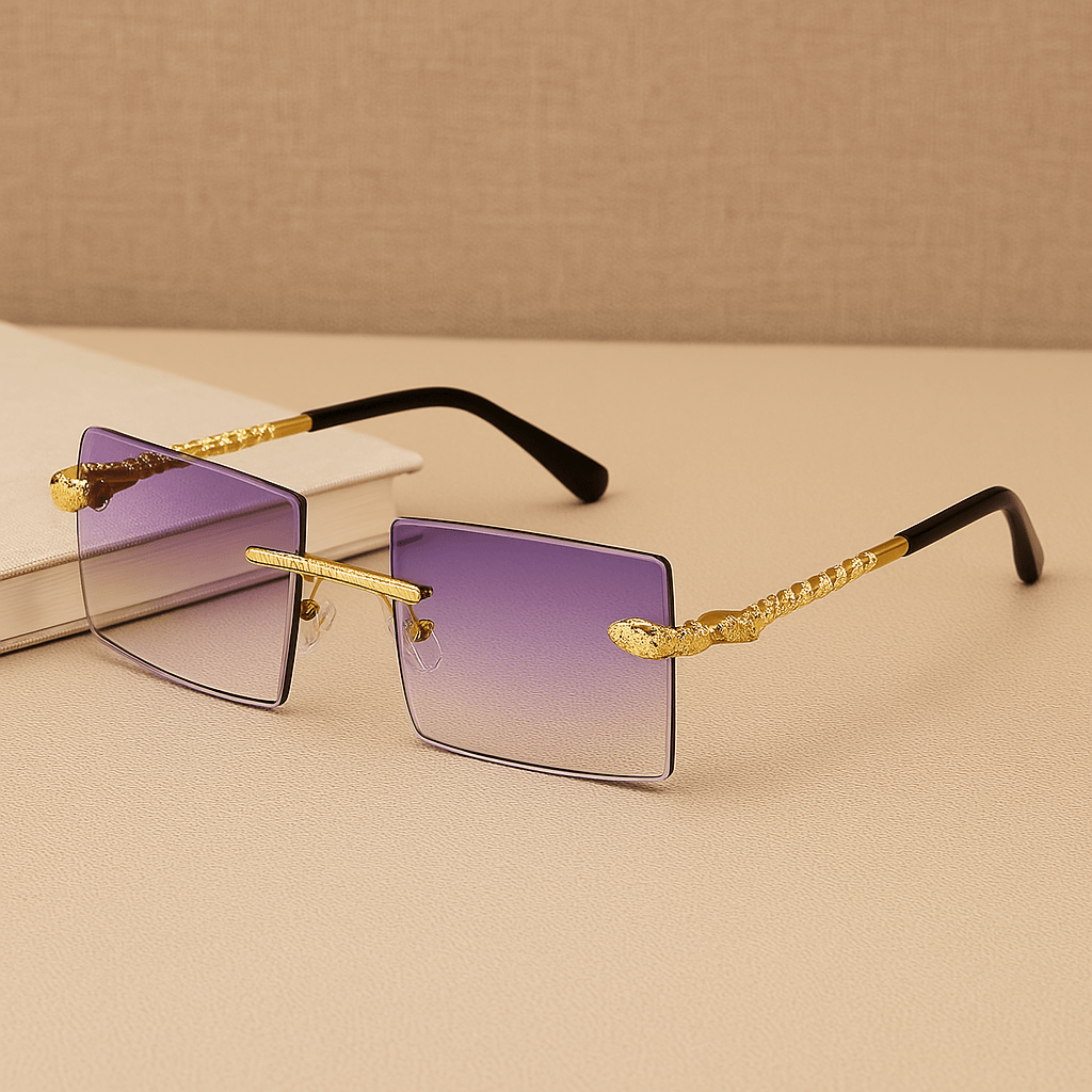 Black unisex sunglasses made of plastic - UV400 vintage style