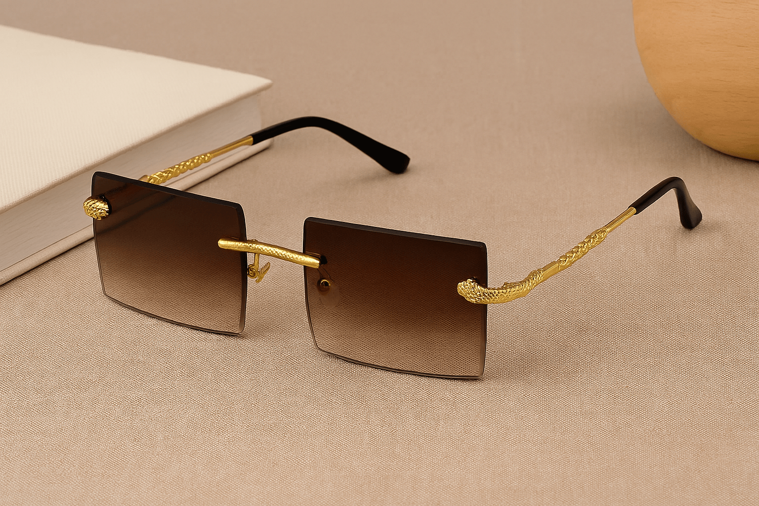Black unisex sunglasses made of plastic - UV400 vintage style
