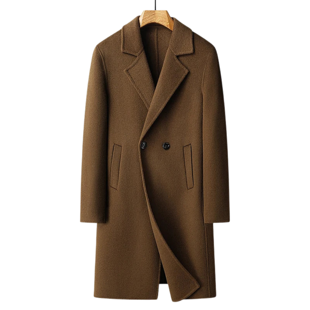 Eleganter Herren-Wintermantel mit Strukturdesign – Warm & Stilvoll für Formelle Anlässe